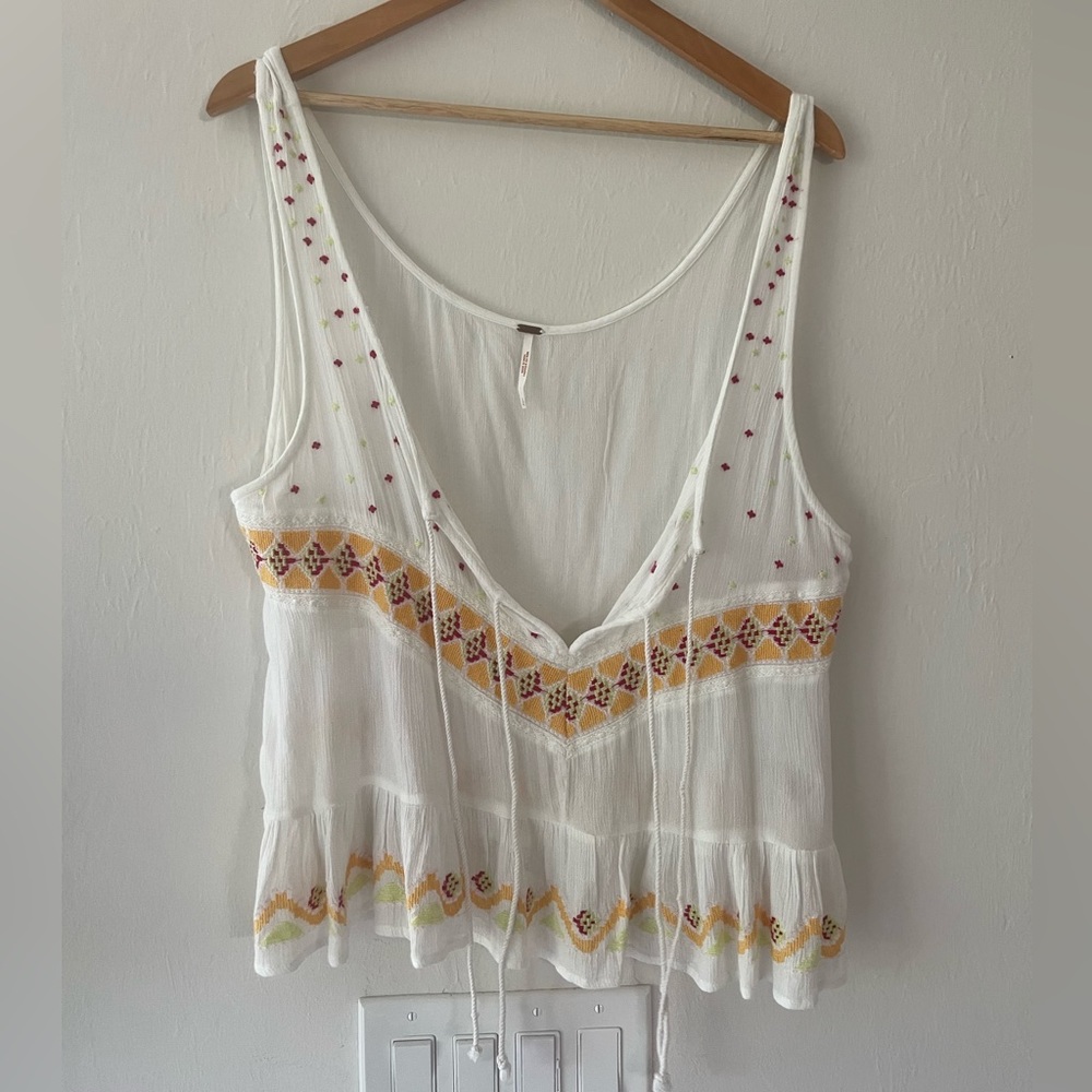 Free People Embroidered Blouse